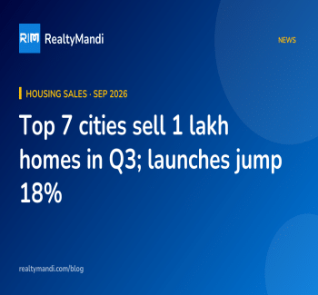 RealtyMandi news card on Anarock's Q3 2026 housing sales data for India's top seven cities