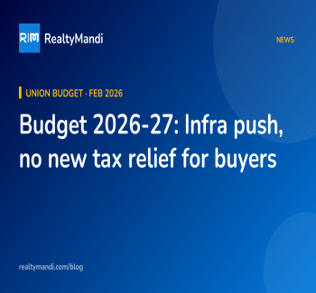 RealtyMandi news card on Union Budget 2026-27 and what it means for homebuyers, REITs and city infrastructure